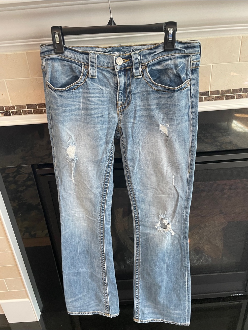 Victoria's Secret Light Blue Distressed Bootcut Jeans